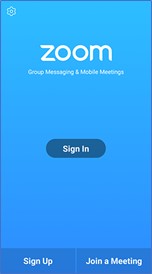 The Android phone Zoom app's Sign In screen.